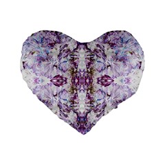 Intricate Lilac Standard 16  Premium Flano Heart Shape Cushions