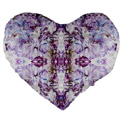 Intricate Lilac Large 19  Premium Flano Heart Shape Cushions