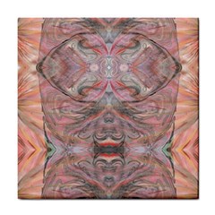 Pink Arabesque Iv Tile Coaster by kaleidomarblingart