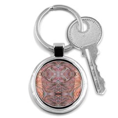 Pink Arabesque Iv Key Chain (round) by kaleidomarblingart