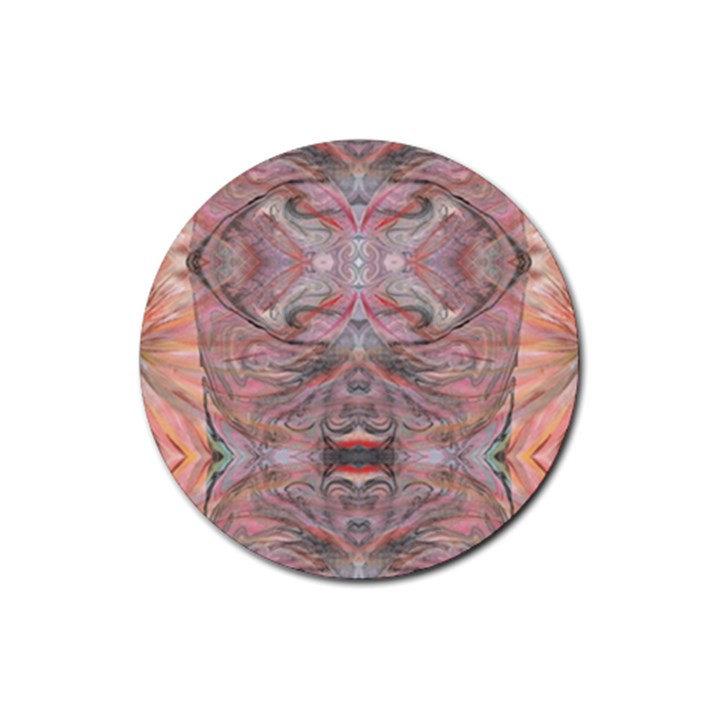 Pink arabesque IV Rubber Coaster (Round) 