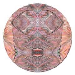 Pink Arabesque Iv Magnet 5  (round) by kaleidomarblingart