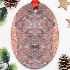 Pink Arabesque Iv Oval Ornament (two Sides) by kaleidomarblingart