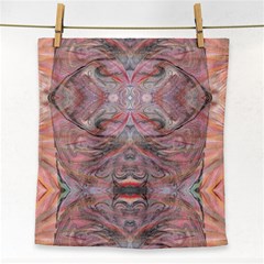 Pink Arabesque Iv Face Towel by kaleidomarblingart