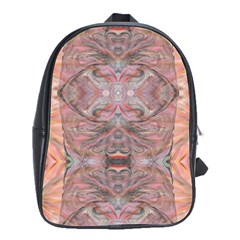 Pink Arabesque Iv School Bag (large) by kaleidomarblingart