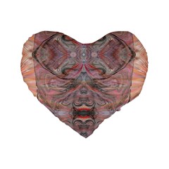 Pink Arabesque Iv Standard 16  Premium Heart Shape Cushions by kaleidomarblingart