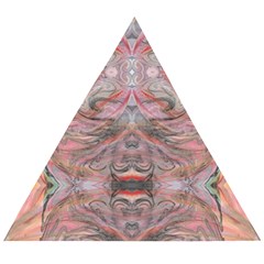 Pink Arabesque Iv Wooden Puzzle Triangle by kaleidomarblingart