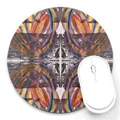 Mixed Media Print Round Mousepads by kaleidomarblingart