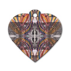 Mixed Media Print Dog Tag Heart (one Side) by kaleidomarblingart