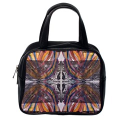 Mixed Media Print Classic Handbag (one Side) by kaleidomarblingart