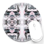 Grey on pink marbling Round Mousepads Front