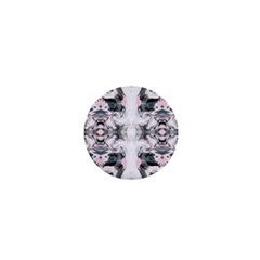 Grey On Pink Marbling 1  Mini Magnets by kaleidomarblingart