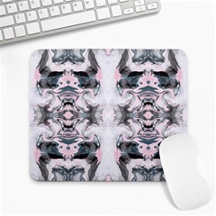 Grey On Pink Marbling Large Mousepads by kaleidomarblingart