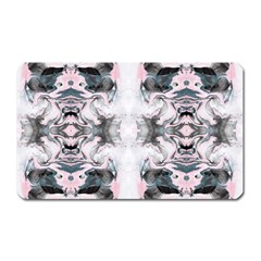 Grey On Pink Marbling Magnet (rectangular) by kaleidomarblingart