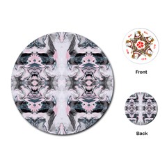 Grey On Pink Marbling Playing Cards Single Design (round) by kaleidomarblingart