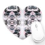 Grey on pink marbling Heart Mousepads Front