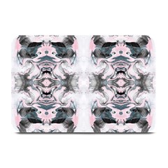 Grey On Pink Marbling Plate Mats by kaleidomarblingart