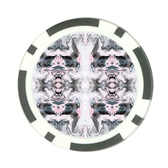 Grey On Pink Marbling Poker Chip Card Guard by kaleidomarblingart