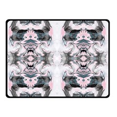 Grey On Pink Marbling Double Sided Fleece Blanket (small)  by kaleidomarblingart