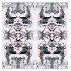 Grey On Pink Marbling Large Satin Scarf (square) by kaleidomarblingart