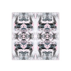 Grey On Pink Marbling Satin Bandana Scarf