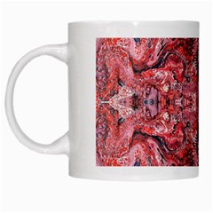 Red Arabesque White Mugs by kaleidomarblingart