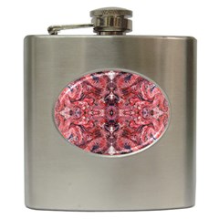 Red Arabesque Hip Flask (6 Oz) by kaleidomarblingart