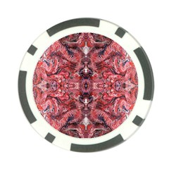 Red Arabesque Poker Chip Card Guard by kaleidomarblingart