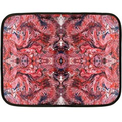 Red Arabesque Fleece Blanket (mini) by kaleidomarblingart