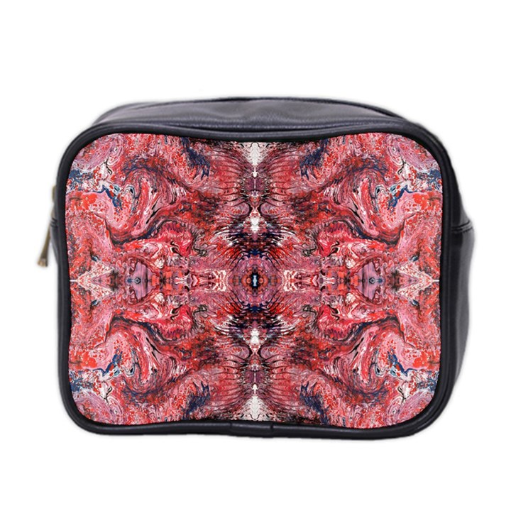 Red arabesque Mini Toiletries Bag (Two Sides)