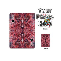 Red Arabesque Playing Cards 54 Designs (mini) by kaleidomarblingart