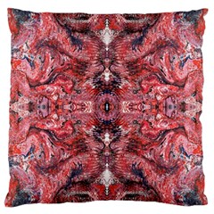 Red Arabesque Large Cushion Case (one Side) by kaleidomarblingart