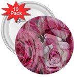 Roses Marbling  3  Buttons (10 pack)  Front