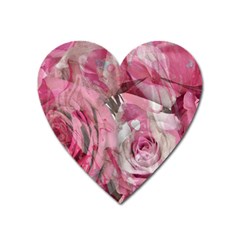 Roses Marbling  Heart Magnet by kaleidomarblingart