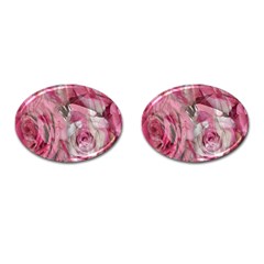 Roses Marbling  Cufflinks (oval) by kaleidomarblingart