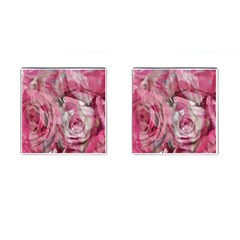 Roses Marbling  Cufflinks (square) by kaleidomarblingart