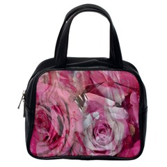 Roses Marbling  Classic Handbag (one Side) by kaleidomarblingart