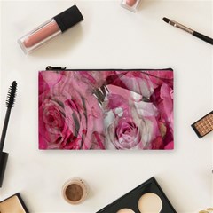 Roses Marbling  Cosmetic Bag (small) by kaleidomarblingart