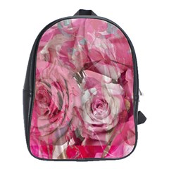 Roses Marbling  School Bag (large) by kaleidomarblingart