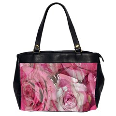 Roses Marbling  Oversize Office Handbag (2 Sides) by kaleidomarblingart