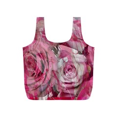 Roses Marbling  Full Print Recycle Bag (s) by kaleidomarblingart