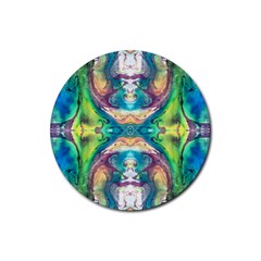 Velvet Repeat Rubber Coaster (round)  by kaleidomarblingart