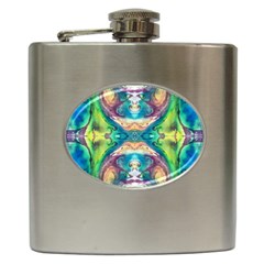 Velvet Repeat Hip Flask (6 Oz) by kaleidomarblingart