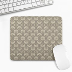 Bright Silver Flowers Motif Pattern Large Mousepads by dflcprintsclothing