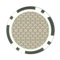 Bright Silver Flowers Motif Pattern Poker Chip Card Guard (10 Pack)