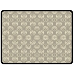 Bright Silver Flowers Motif Pattern Double Sided Fleece Blanket (large) 