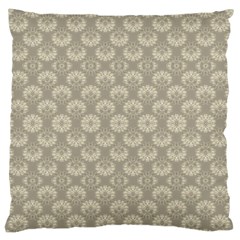 Bright Silver Flowers Motif Pattern Large Flano Cushion Case (two Sides) by dflcprintsclothing