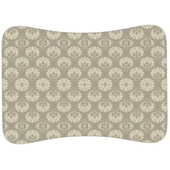 Bright Silver Flowers Motif Pattern Velour Seat Head Rest Cushion by dflcprintsclothing