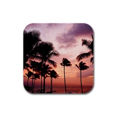 Palm Trees Rubber Square Coaster (4 Pack)  by LW323