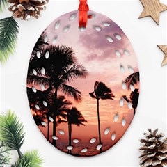 Palm Trees Oval Filigree Ornament (two Sides) by LW323